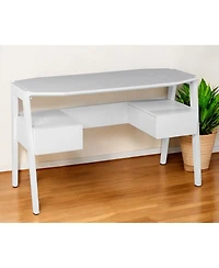 48" White Writing Desk With Two Drawers