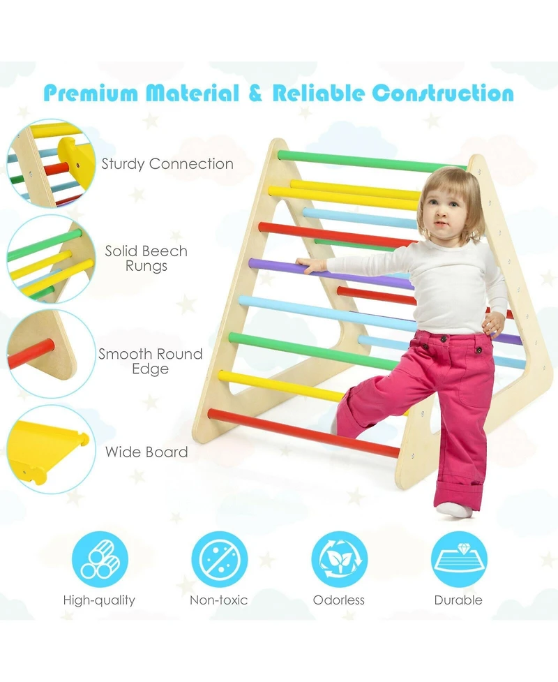 5 in 1 Kids Triangle Climber Play Gym Set with 2 Ramps