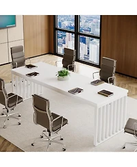 Tribesigns 6.5 ft Conference Table with Metal Legs for 4-6, Long Meeting Table for Negotiation Training Seminar