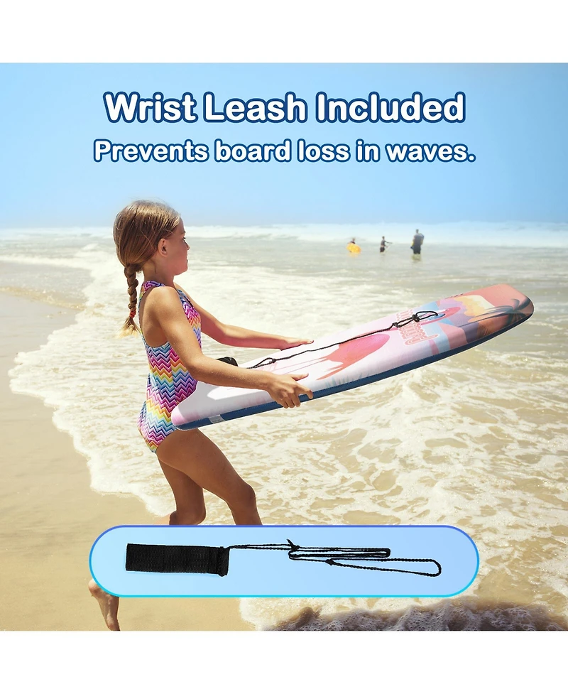 33" Body Board Lightweight with Wrist Leash Fiberclad Cover Phuzion Core