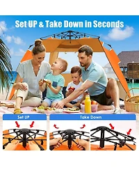 3-4 Person Easy Pop Up Beach Tent Upf 50+ Portable Sun Shelter