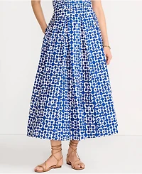 Lands' End Women's Poplin Godet Maxi Skirt - Set Bottom