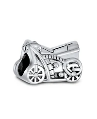 Bling Jewelry Biker Chick Motorcycle Charm Bead Oxidized Sterling Silver for European Bracelet