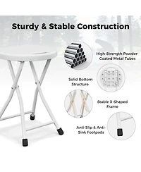 Folding Stool with Built-in Handle for Adults