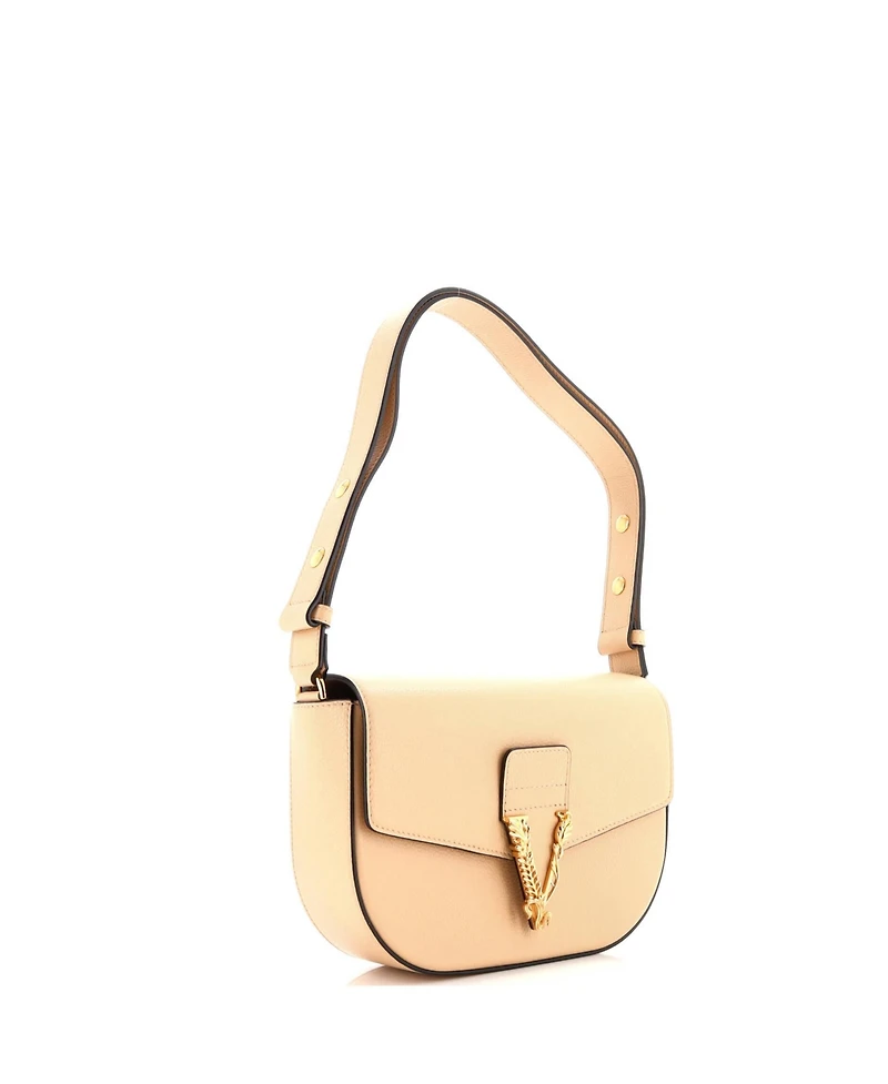 Pre-Owned Versace Medium Virtus Flap Messenger Bag Leather