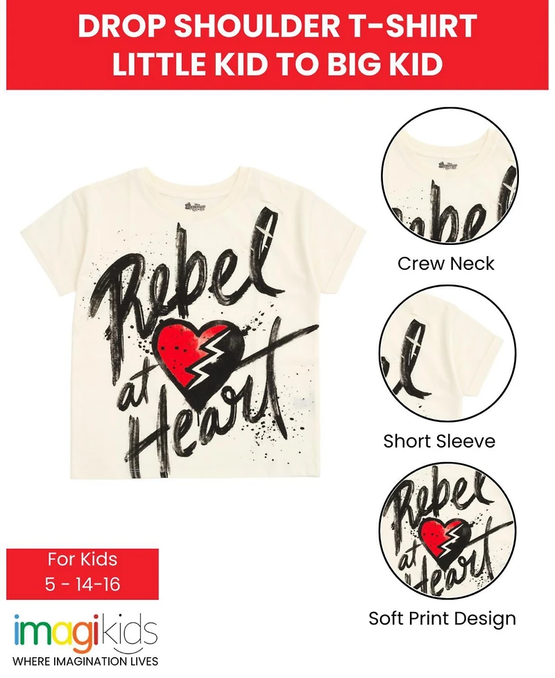 Disney Descendants The Rise of Red Girls Drop Shoulder T-Shirt Little Kid to Big Sizes (5 - 14-16)