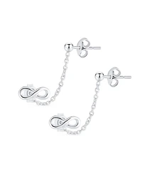 Bling Jewelry Love Knot Infinity Ear Cuff Cartilage Double Pierced Helix Chain Stud Earrings