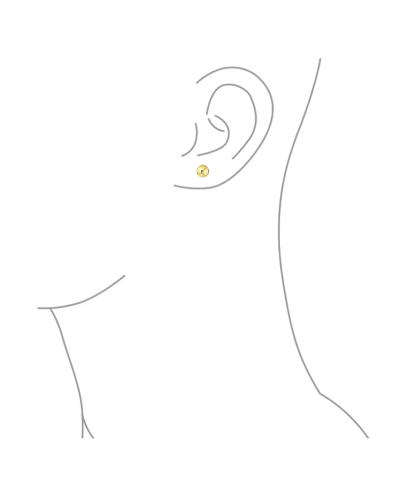 Bling Jewelry Tiny Round Ball Stud Earrings in Real 14K Yellow Gold Screw Back