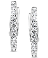 Diamond Small Hoop Earrings (1/4 ct. t.w.) in 14k White Gold