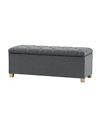 Lauris Classic Tufted Design Storage Bench with Nailhead Trim
