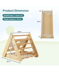 4 1 Triangle Climber Toy with Sliding Board and Climbing Net