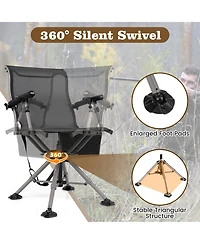 360° Swivel Portable Hunting Chair with Adjustable Legs and Armrests