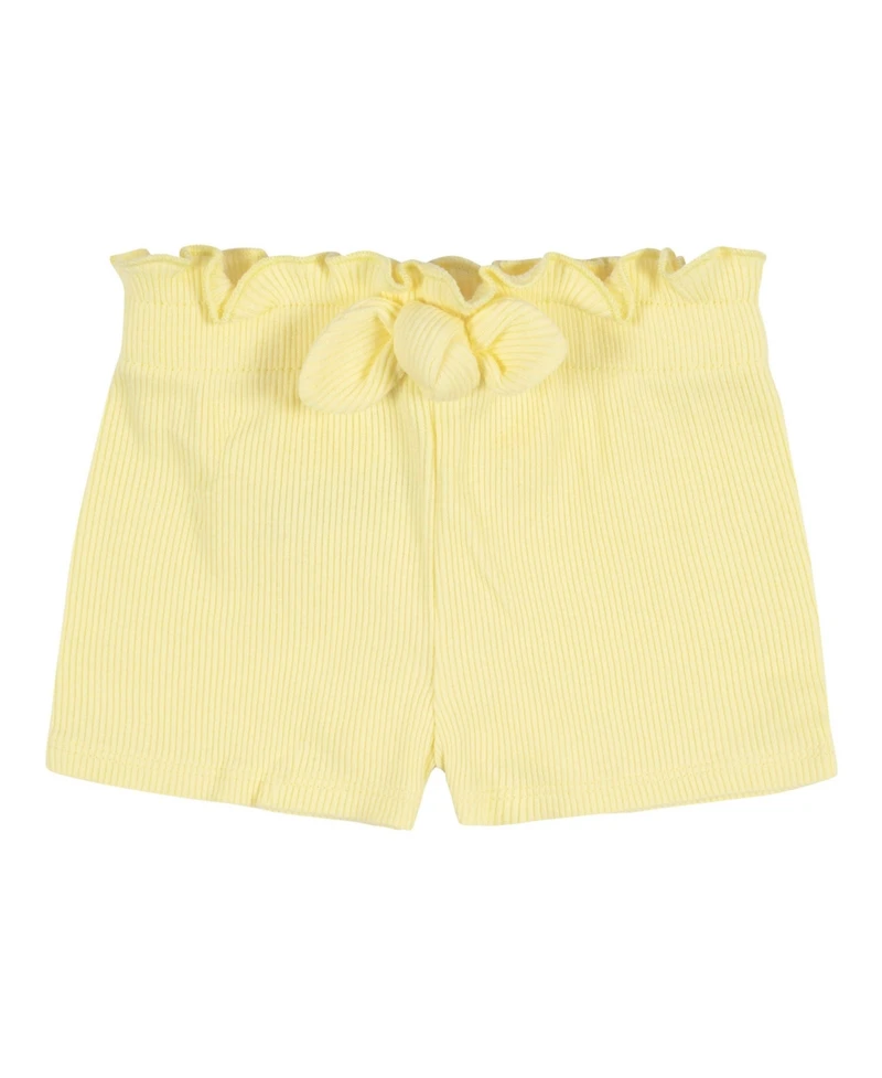 Gerber Toddler Girls 3-Pack Pull-On Knit Shorts, Lemons, 5T