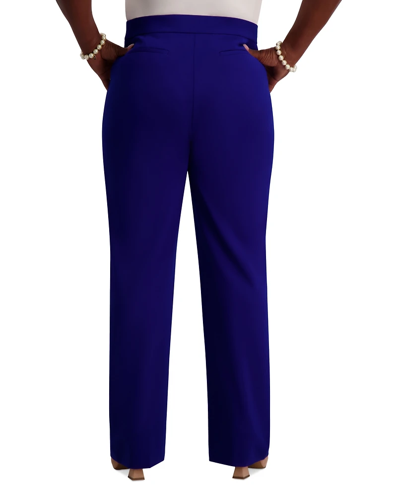 Kasper High-Rise Pull-On Rivet Pants, Regular & Plus