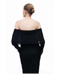 Nocturne Women's Off-The Shoulder Lace Maxi Dress