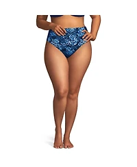 Lands' End Plus Seamed High Waisted Bikini Bottoms
