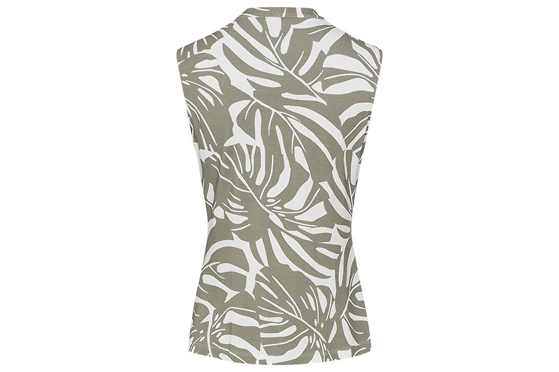 Olsen Women's Gathered Front Tropic Print Shell