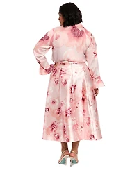 Muse Plus Floral-Print Pleated Skirt