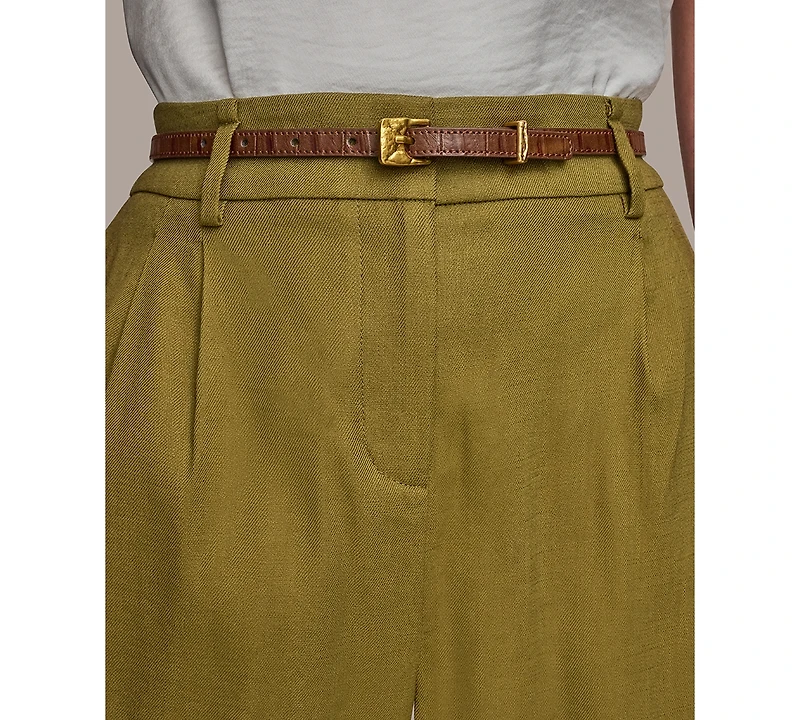 Donna Karan New York Women's Linen-Blend Wide-Leg Pants