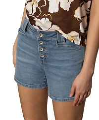 Sanctuary Women's Luna Button-Front Denim Shorts