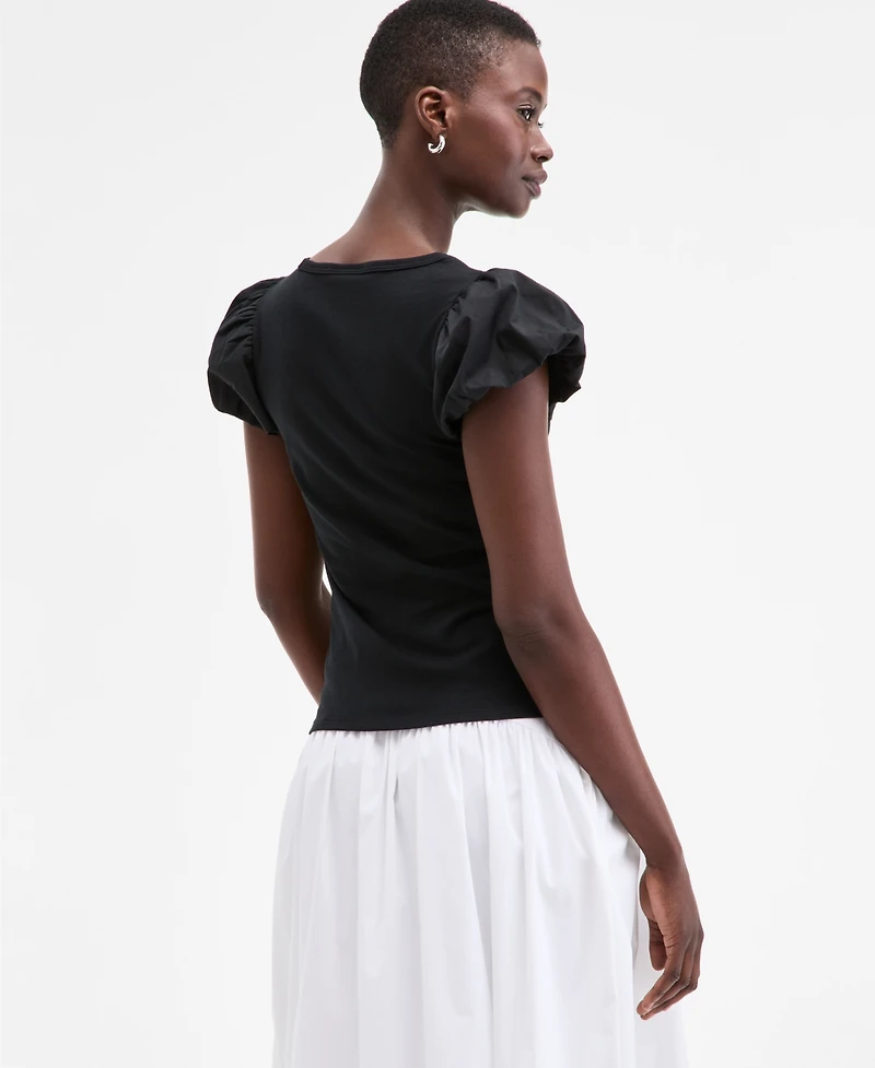 On 34th Women's Balloon-Sleeve Scoop-Neck T-Shirt, Exclusively at Macy's