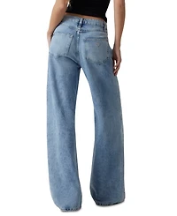 Guess Women's Bellflower Shine & Sequins Wide-Leg Jeans