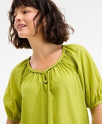 On 34th Women's Elbow Sleeve Braided-Trim Top, Exclusively at Macy's