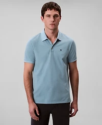 Calvin Klein Men's Regular-Fit Smooth Cotton Monogram Logo Polo Shirt