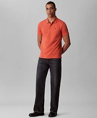 Calvin Klein Men's Regular-Fit Smooth Cotton Monogram Logo Polo Shirt