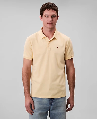 Calvin Klein Men's Regular-Fit Smooth Cotton Monogram Logo Polo Shirt