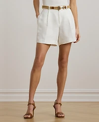 Lauren Ralph Lauren Women's Pleated Linen-Blend Twill Shorts
