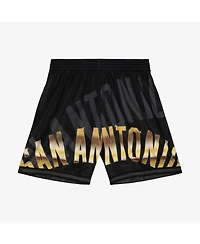 Mitchell & Ness Men's Black San Antonio Spurs Big Face 4.0 Fashion Shorts
