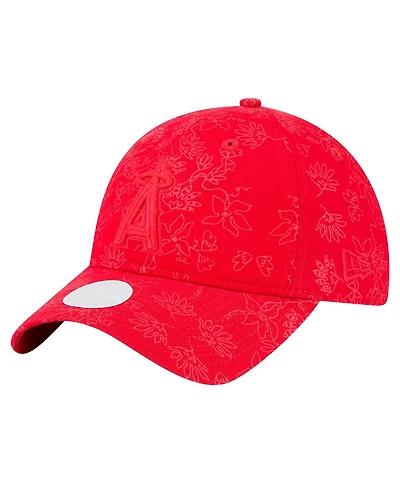 New Era Women's Red Los Angeles Angels Tonal Floral 9TWENTY Adjustable Hat
