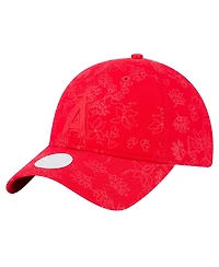 New Era Women's Red Los Angeles Angels Tonal Floral 9TWENTY Adjustable Hat