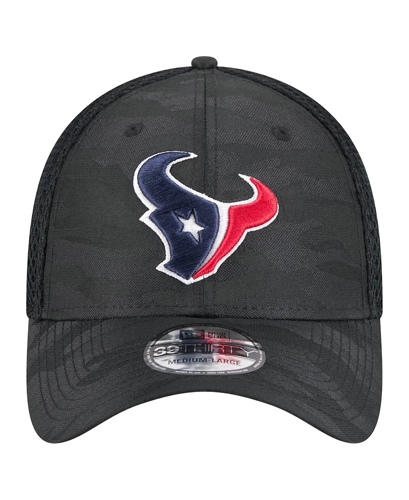 New Era Men's Black Houston Texans Active Camo 39THIRTY Flex Hat