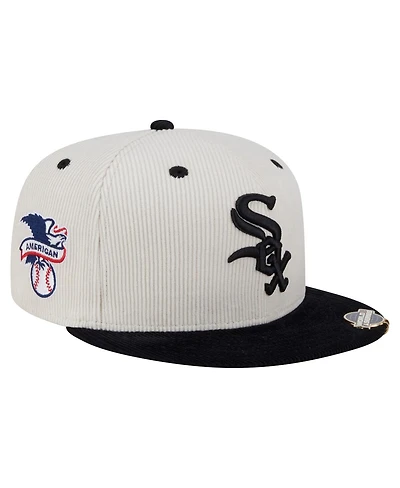 New Era Men's Cream/Black Chicago White Sox Two-Tone Corduroy 59FIFTY Fitted Hat