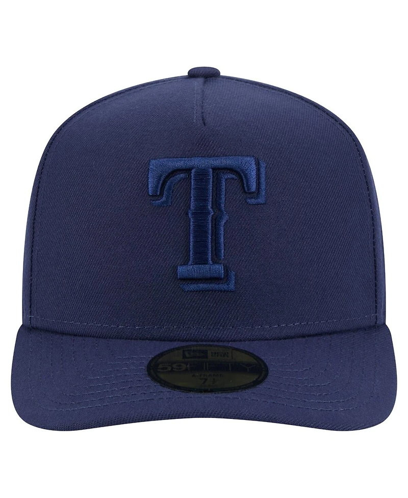New Era Men's Navy Texas Rangers Color Pack A-Frame 59FIFTY Fitted Hat