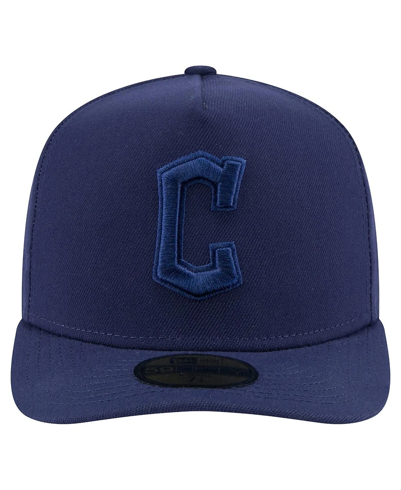 New Era Men's Navy Cleveland Guardians Color Pack A-Frame 59FIFTY Fitted Hat