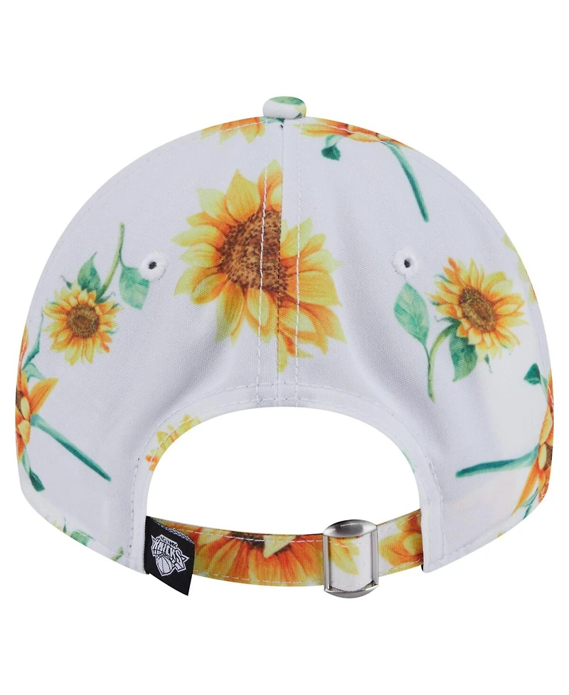 New Era Women's White New York Knicks Adventure Flower 9TWENTY Adjustable Hat