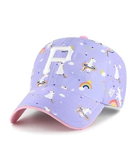 '47 Brand Big Girls Lavender Pittsburgh Pirates Unicorn Clean Up Adjustable Hat