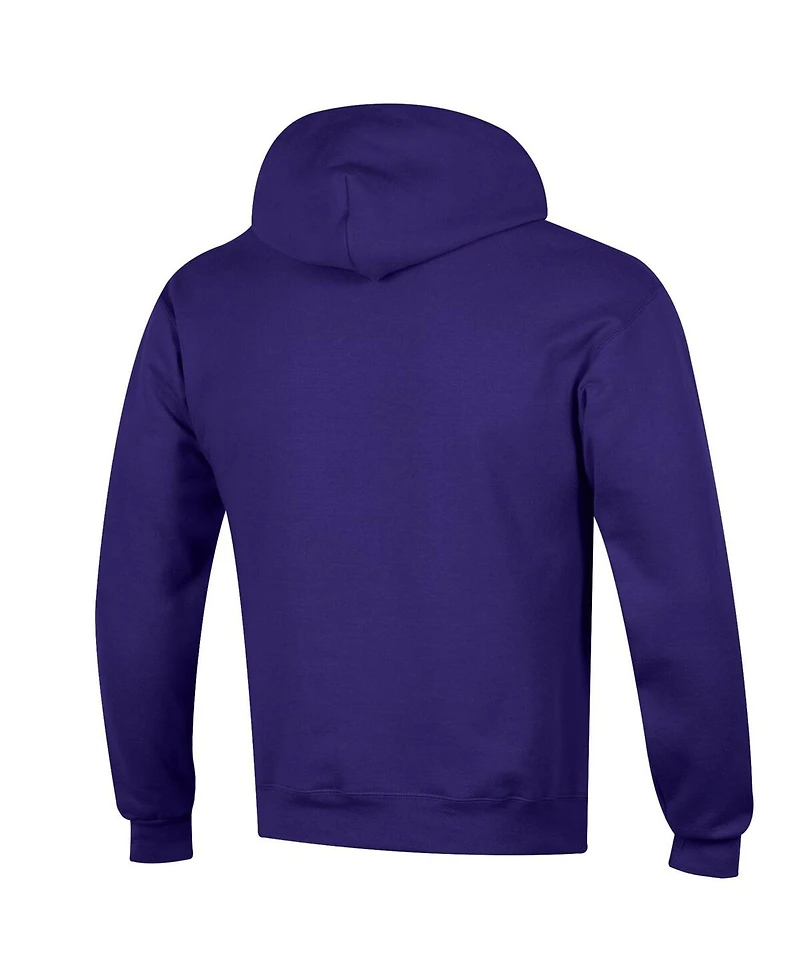 Champion Men's Purple Lsu Tigers Basic Arch Fleece Pullover Hoodie