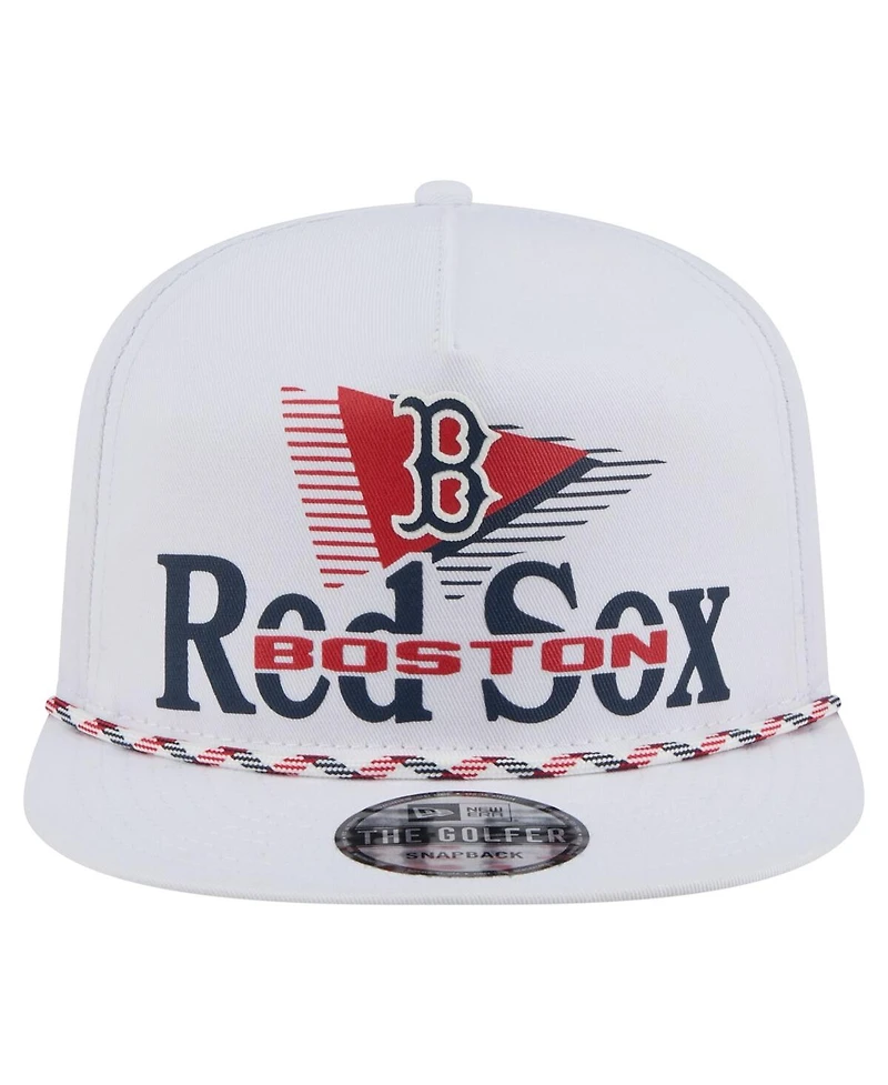 New Era Men's White Boston Red Sox Collide Golfer Snapback Hat