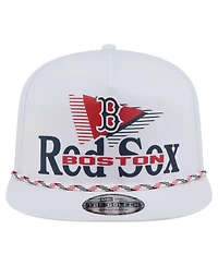 New Era Men's White Boston Red Sox Collide Golfer Snapback Hat
