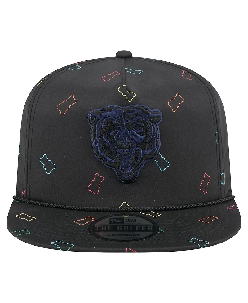 New Era Men's Black Chicago Bears Gummy Golfer Adjustable Hat