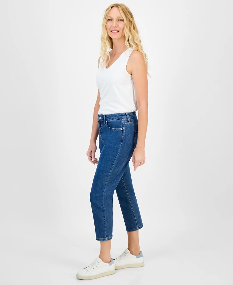 Style & Co Women's Mid-Rise Straight Leg Ankle Jeans, Exclusively at Macy's