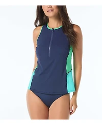 Beach House Sport Women's Racer Zip Front Tankini Top