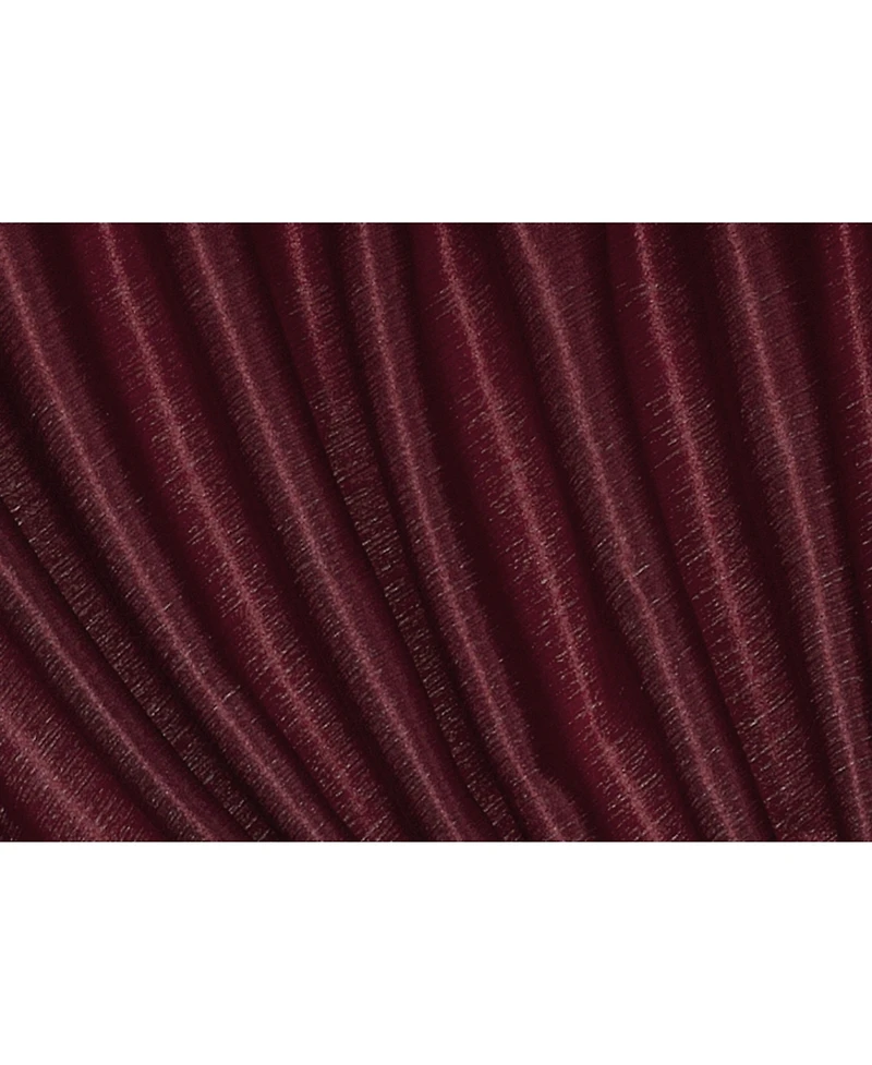 Kate Aurora 9 Piece Rod Pocket Semi Sheer Burgundy Window Curtains & Tasseled Valance Set