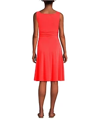 Lands' End Women's Cupro Fit and Flare Sleeveless Dress