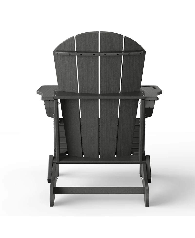Outdoor Patio Hdpe Resin Adirondack Chair With Cup Holder and Phone