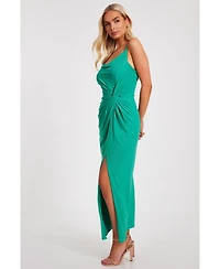 Quiz Women's Mesh Cowl Neck Maxi Dress